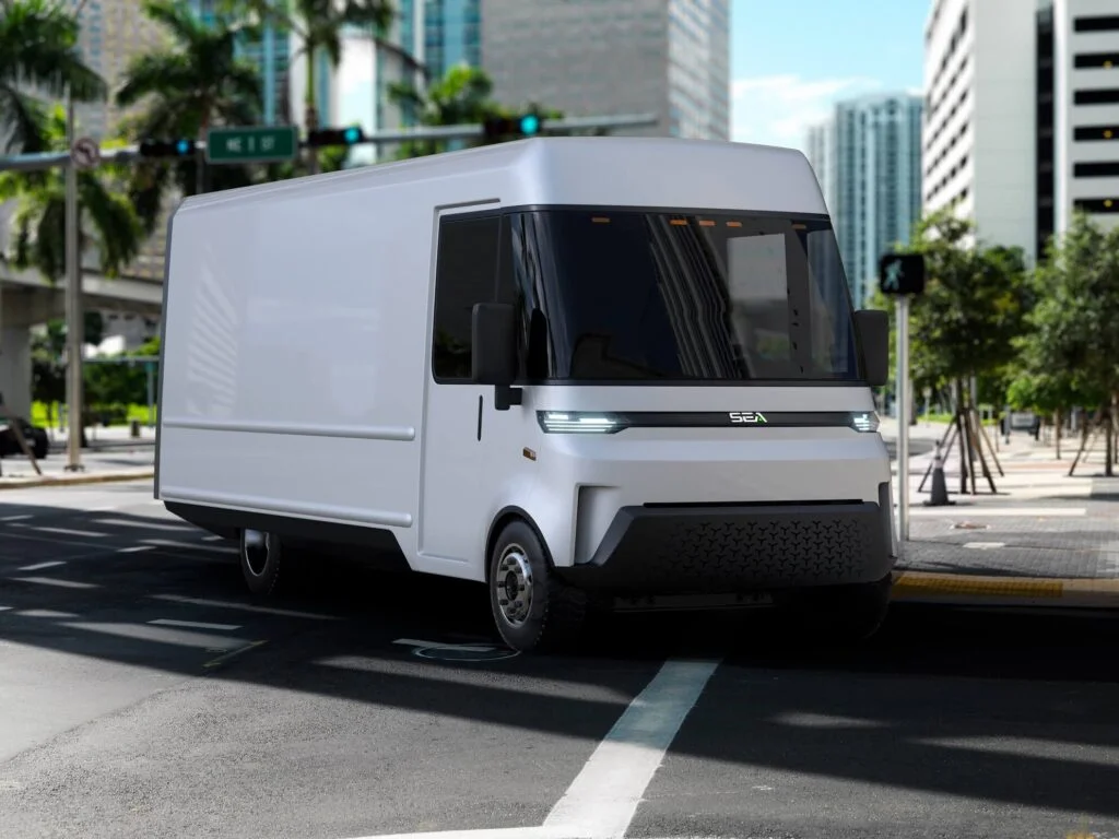 SEA Electric SV6 EV step van White