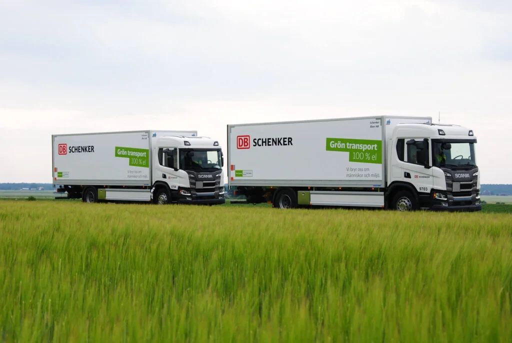 DB Schenker Scania electric trucks on Gotland island